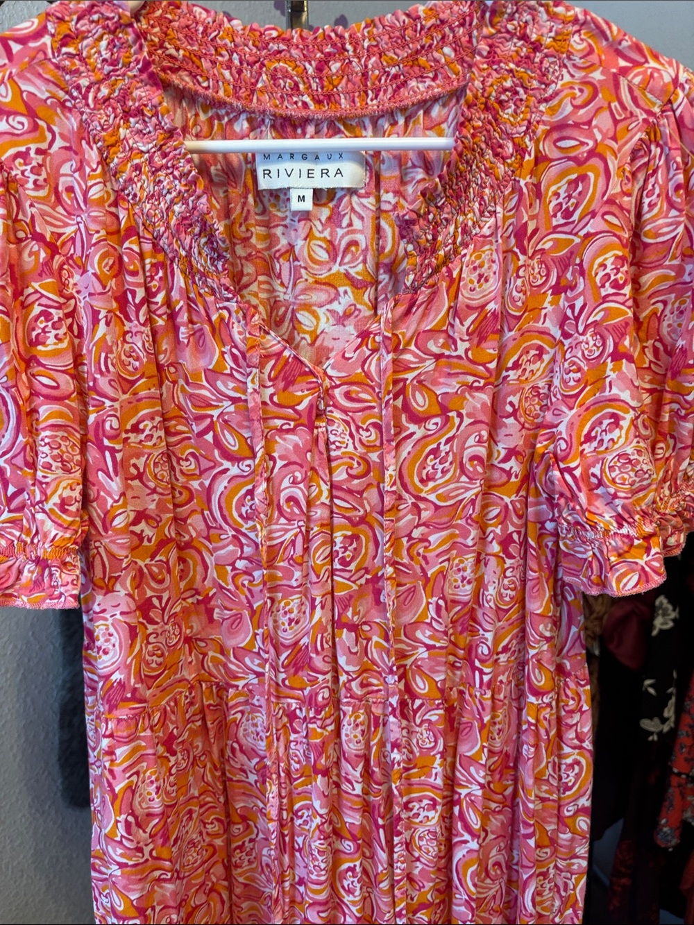 Riviera Pink & Orange Paisley Midi Dress - Picture 3 of 3